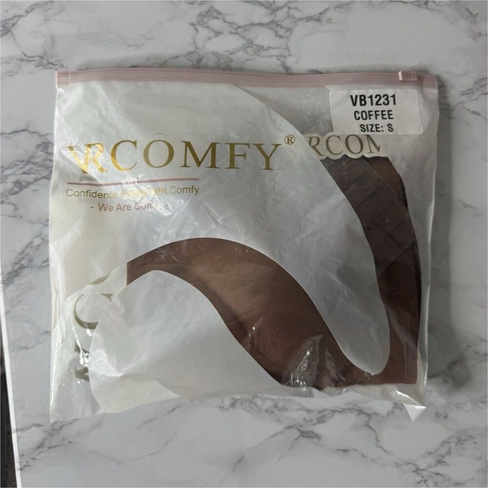 VRCOMFY Wireless Seamless Padded T-Shirt Bra Brown Size S VB1231